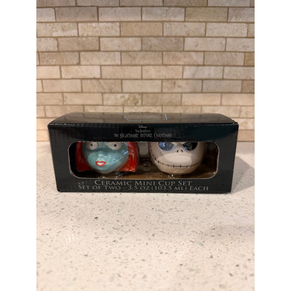Disney Nightmare Before Christmas Ceramic Mini Cup Set 3.5 Oz NIB